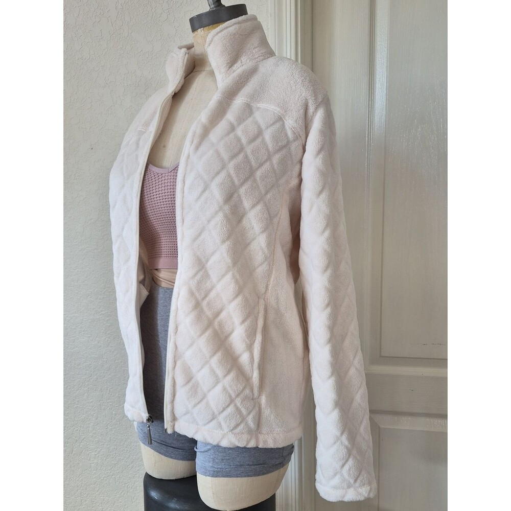 Great Northwest Indigo Quilted Design Soft Plush Zipper Jacket Sz Small